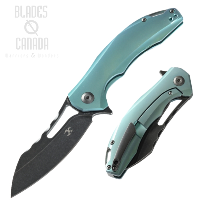 Kansept Spirit Flipper Framelock Knife, CPM S35VN, Titanium Green, K1002A2
