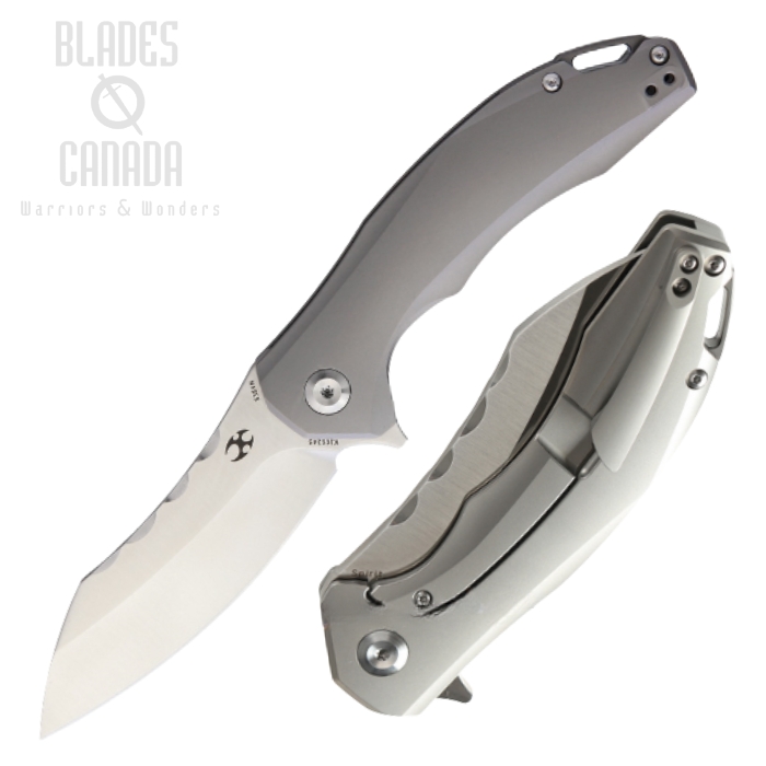 Kansept Spirit Flipper Framelock Knife, CPM S35VN Wharncliffe, Titanium, K1002A5