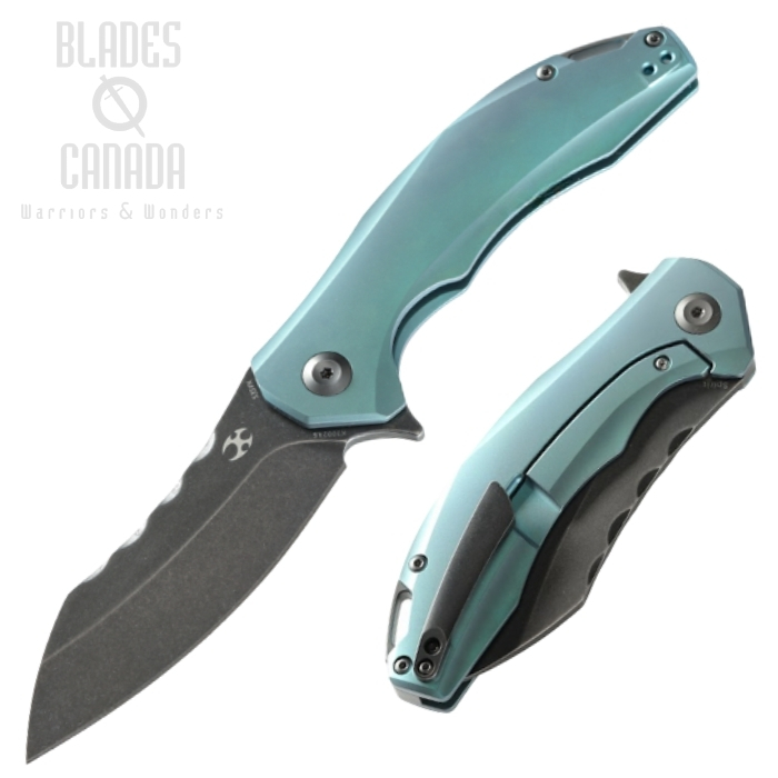 Kansept Spirit Flipper Framelock Knife, CPM S35VN, Titanium Green, K1002A6