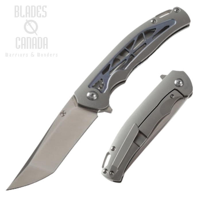 Kansept Agent Flipper Framelock Knife, CPM S35VN Tanto, Titanium, K1004T1