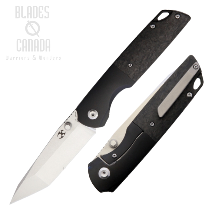 Kansept Warrior Framelock Folding Knife, CPM S35VN Tanto, Titanium/Carbon Fiber, K1005T1