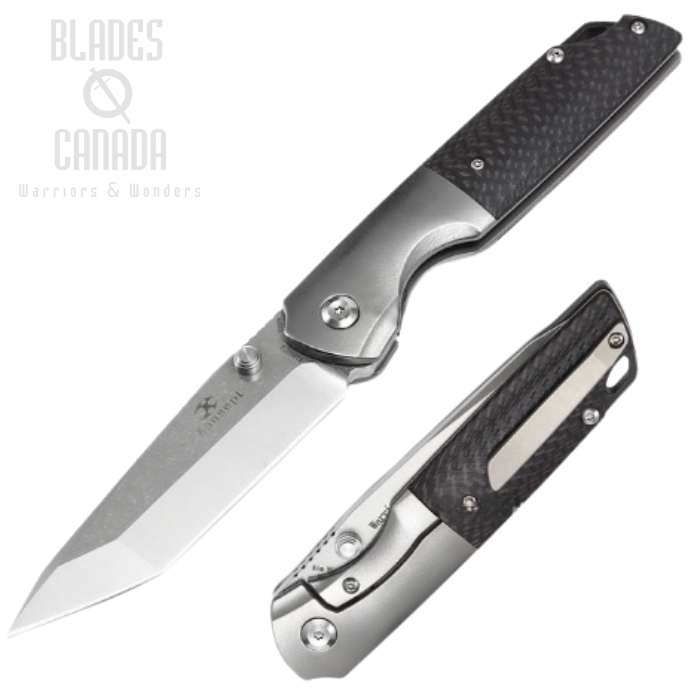 Kansept Warrior Framelock Folding Knife, CPM S35VN, Titanium/Carbon Fiber, K1005T2