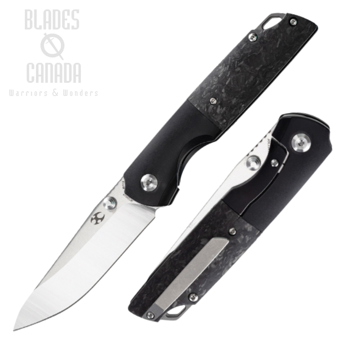 Kansept Warrior Left Handed Framelock Folding Knife, CPM S35VN, Titanium/Carbon Fiber, K1005T6L