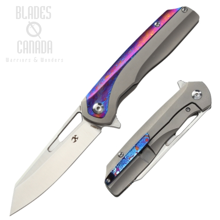 Kansept Shard Flipper Framelock Knife, CPM S35VN, Titanium/Timascus, K1006A4