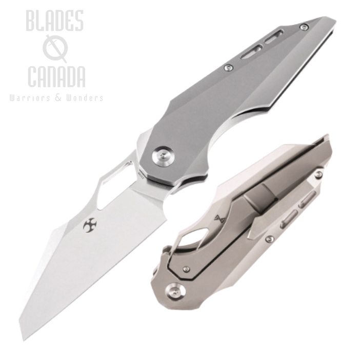 Kansept Genesis Framelock Folding Knife, CPM S35VN Wharncliffe, Titanium Grey, K1010A1