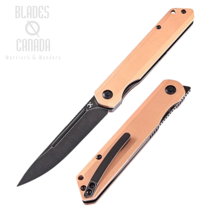 Kansept Prickle Flipper Folding Knife, CPM S35VN, Copper Handle, K1012C1