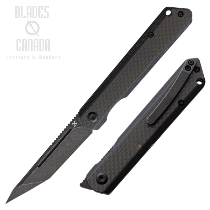 Kansept Prickle Flipper Folding Knife, S35VN Tanto, Carbon Fiber, K1012T3
