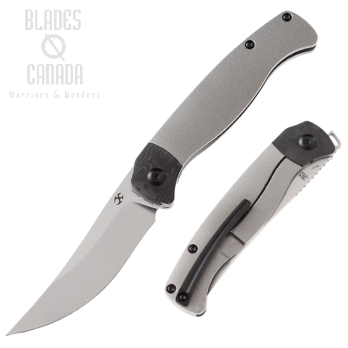 Kansept Mujir Framelock Folding Knife, CPM S35VN, Titanium Orange Peel Finish, K1014A2