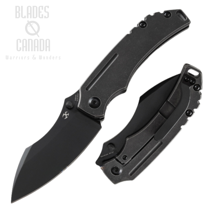 Kansept Pelican EDC Framelock Folding Knife, CPM S35VN, Titanium Black, K1018A4