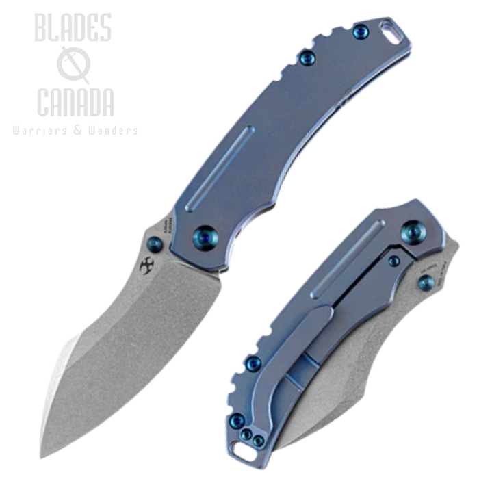 Kansept Pelican Framelock Folding Knife, CPM S35VN, Titanium Blue, K1018A6 Kansept Pelican Framelock Folding Knife, CPM S35VN, Titanium Blue, K1018A6
