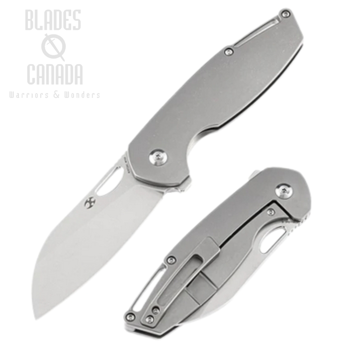 Kansept Model 6 Flipper Framelock Knife, M390 Wharncliffe, Titanium, K1022A1