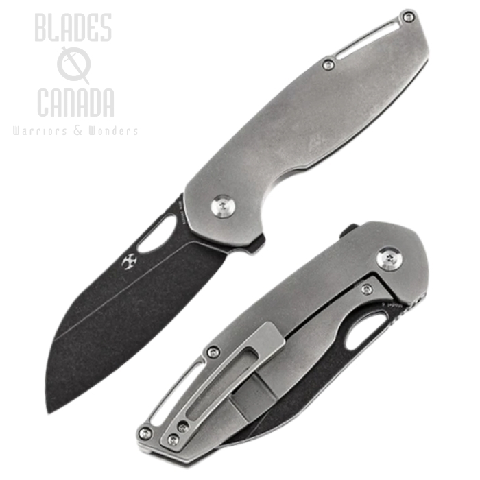 Kansept Model 6 Flipper Framelock Knife, M390 Wharncliffe, Titanium, K1022A2 Kansept Model 6 Flipper Framelock Knife, M390 Wharncliffe, Titanium, K1022A2