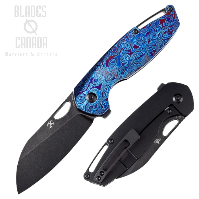 Kansept Model 6 Flipper Framelock Knife, CPM S35VN Black, Titanium/Timascus, K1022B4 Kansept Model 6 Flipper Framelock Knife, CPM S35VN Black, Titanium/Timascus, K1022B4