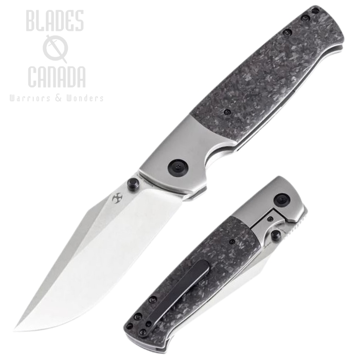 Kansept Shikari Framelock Folding Knife, CPM 20CV, Shred Carbon Fiber/Titanium, K1027A1