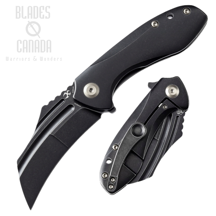 Kansept KTC 3 Flipper Framelock Knife, CPM S35VN Black SW, Titanium Black SW, K1031A1