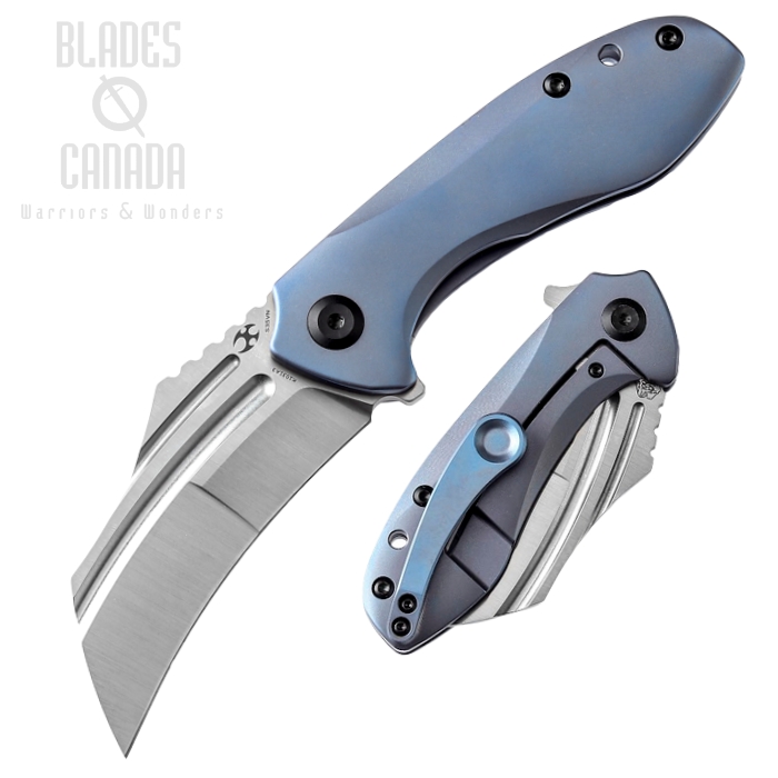 Kansept KTC 3 Flipper Framelock Knife, CPM S35VN, Titanium Blue Ano, K1031A3
