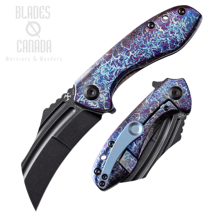 Kansept KTC 3 Flipper Framelock Knife, CPM S35VN Black SW, Titanium Lightening Ano, K1031A6