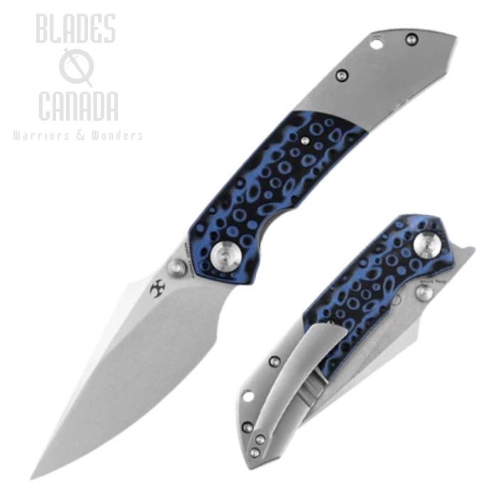 Kansept Fenrir Flipper Folding Knife, CPM S35VN SW, G10 Black/Blue, K1034A3