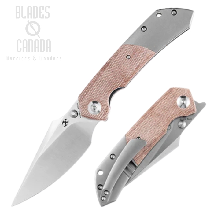 Kansept Fenrir Flipper Folding Knife, CPM S35VN Satin, Titanium/Micarta Brown, K1034A6 Kansept Fenrir Flipper Folding Knife, CPM S35VN Satin, Titanium/Micarta Brown, K1034A6