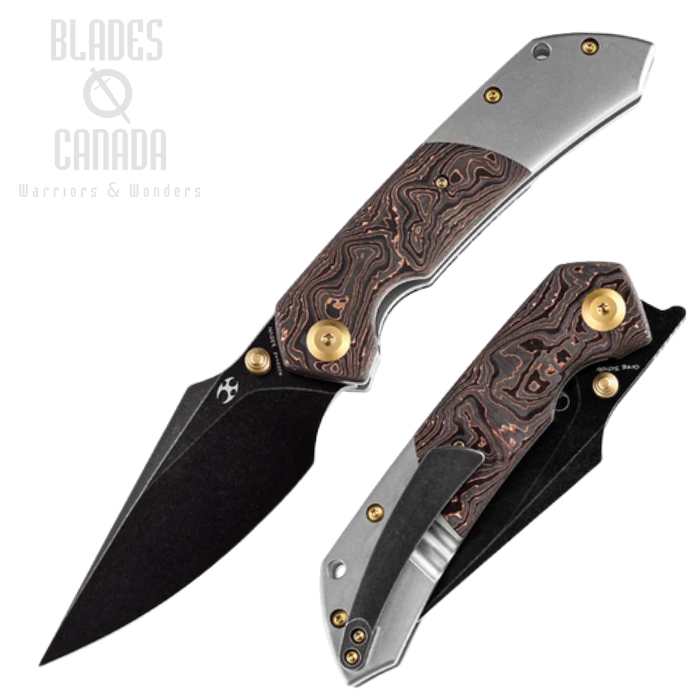 Kansept Fenrir Flipper Folding Knife, CPM S35VN Black, Titanium/Carbon Fiber Copper, K1034A9 Kansept Fenrir Flipper Folding Knife, CPM S35VN Black, Titanium/Carbon Fiber Copper, K1034A9
