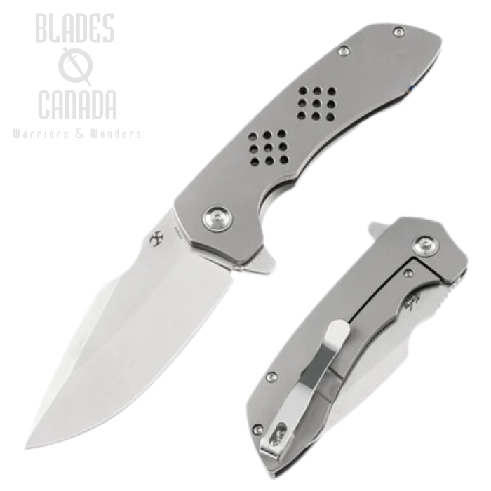 Kansept Entity Flipper Framelock Knife, CPM S35VN Satin, Titanium, K1036A1 Kansept Entity Flipper Framelock Knife, CPM S35VN Satin, Titanium, K1036A1