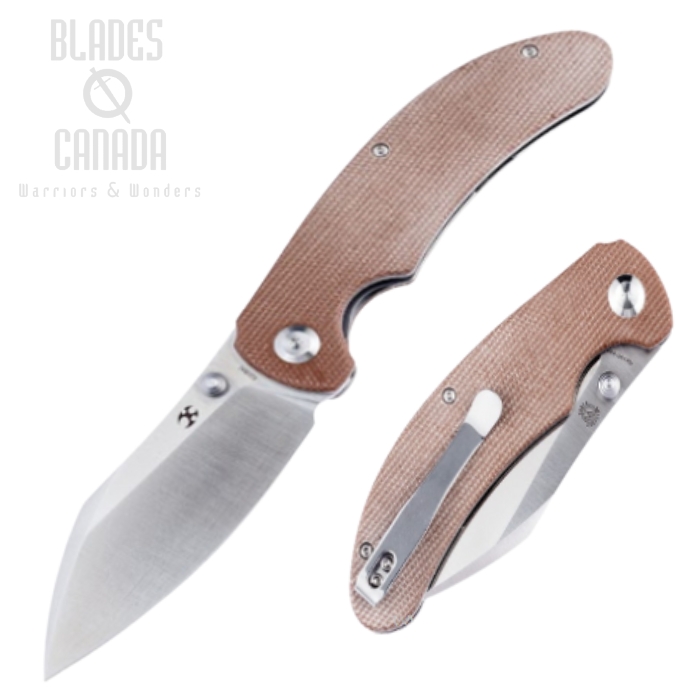 Kansept Nesstreet Folding Knife, CPM S35VN Satin, Micarta Brown, K1039A1