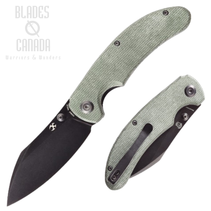 Kansept Nesstreet Folding Knife, CPM S35VN Black, Micarta Green, K1039A3