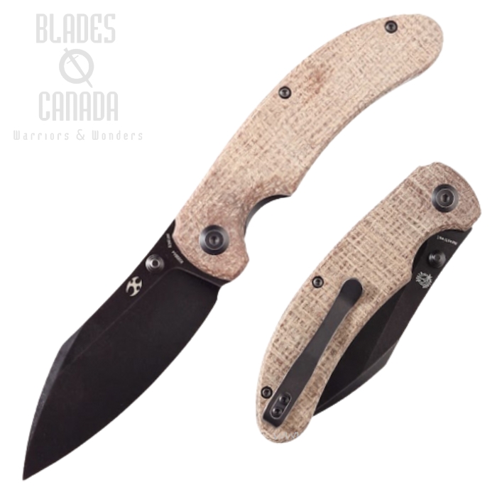 Kansept Nesstreet Folding Knife, CPM S35VN Black SW, Micarta Brown, K1039A4