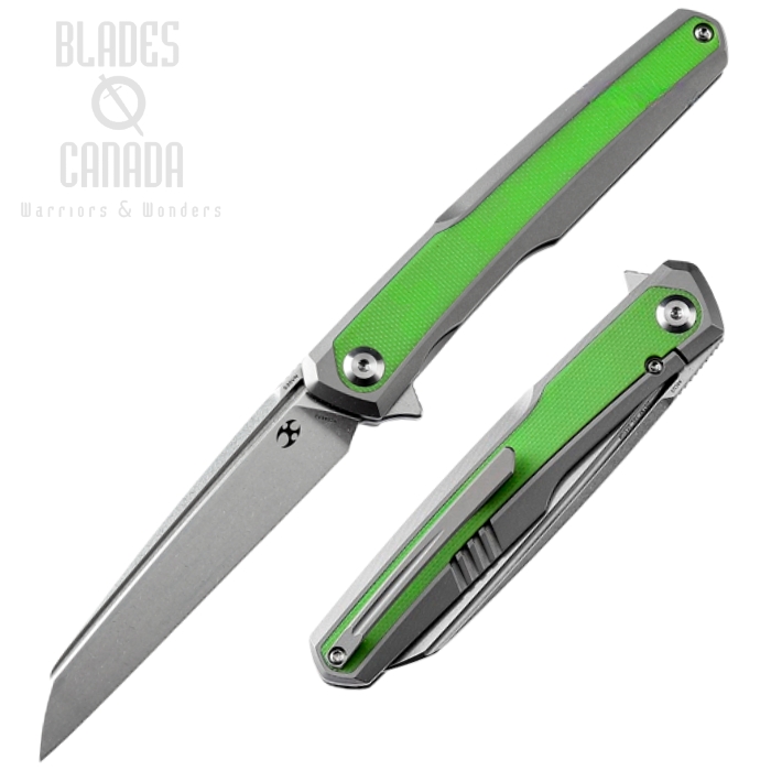 Kansept Arcus Flipper Framelock Knife, CPM S35VN Satin, Titanium/G10 Grass Green, K1046A2 Kansept Arcus Flipper Framelock Knife, CPM S35VN Satin, Titanium/G10 Grass Green, K1046A2