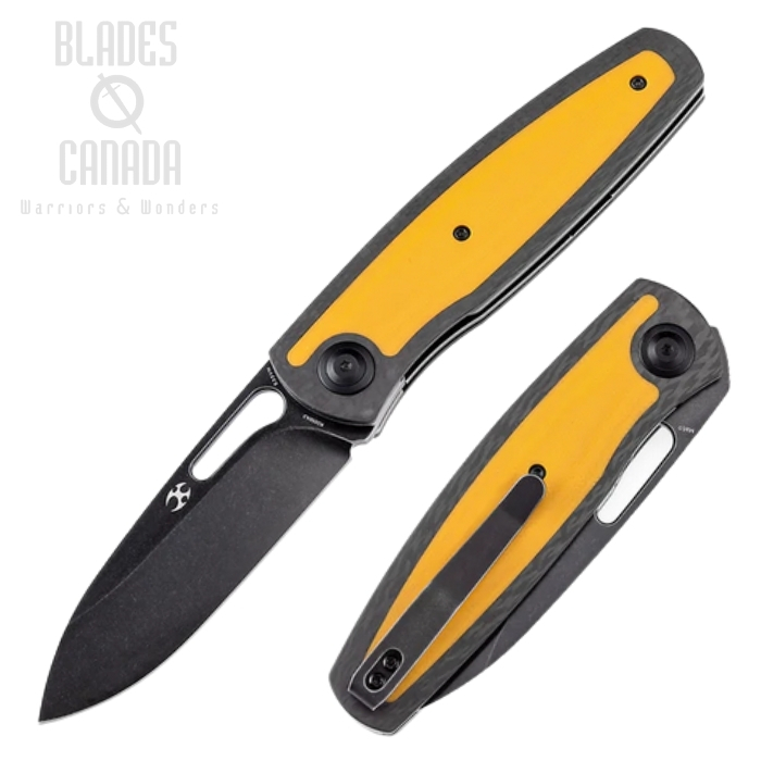 Kansept Mato Folding Knife, CPM S35VN Black SW, Carbon Fiber Twill/G10 Yellow, K1050A3 Kansept Mato Folding Knife, CPM S35VN Black SW, Carbon Fiber Twill/G10 Yellow, K1050A3