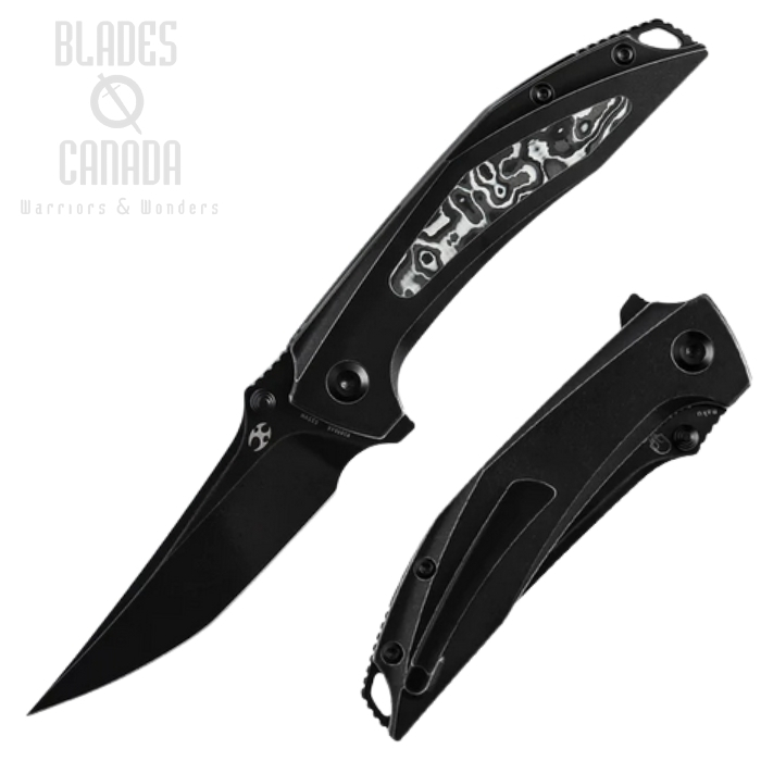 Kansept Baku Flipper Folding Knife, CPM S35VN Black, Titanium/Carbon Fiber Black & White, K1050A6 Kansept Baku Flipper Folding Knife, CPM S35VN Black, Titanium/Carbon Fiber Black & White, K1050A6