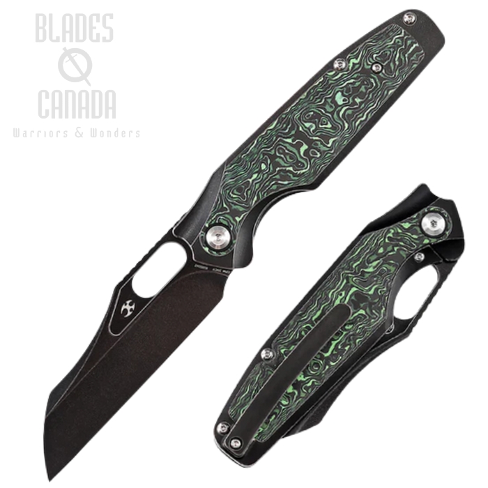 Kansept Tuckamore Framelock Folding Knife, CPM 20CV Black, Titanium/Carbon Fiber Green, K1052A3 Kansept Tuckamore Framelock Folding Knife, CPM 20CV Black, Titanium/Carbon Fiber Green, K1052A3