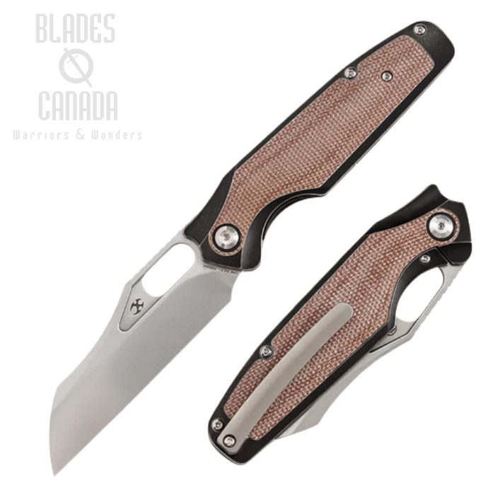 Kansept Tuckamore Framelock Folding Knife, CPM 20CV, Titanium/Micarta Brown, K1052A4