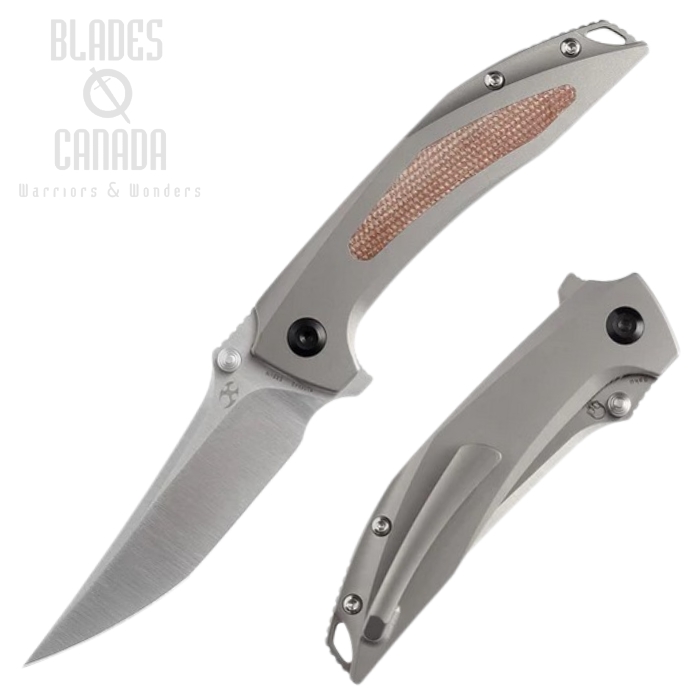 Kansept Baku Flipper Folding Knife, CPM-S35VN Steel, Titanium w/Micarta Handle, K1056A2