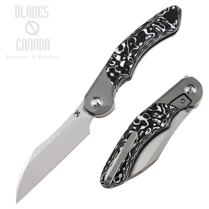 Kansept Cosmos Framelock Flipper Folding Knife, CPM-20CV Steel, Titanium w/Nebula CF, K1059A2
