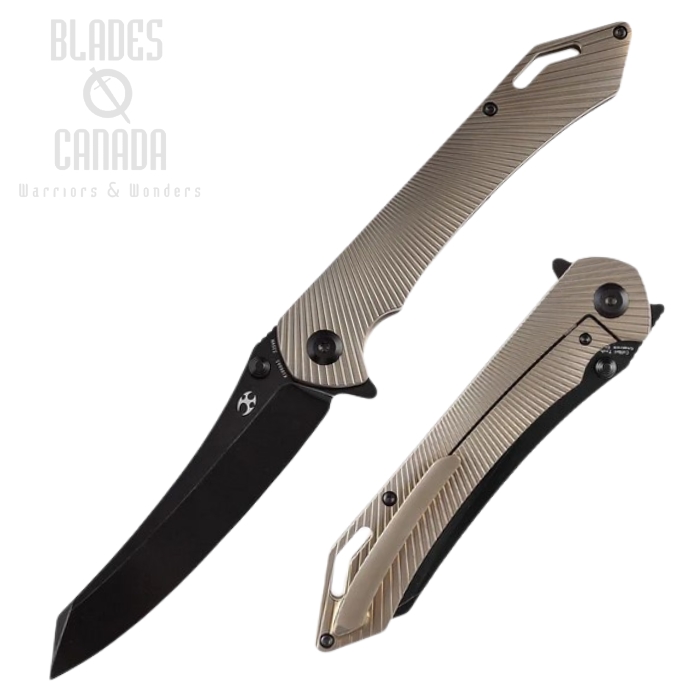 Kansept Colibri Framelock Flipper Folding Knife, CPM-S35VN, Bronze Titanium, K1060A5