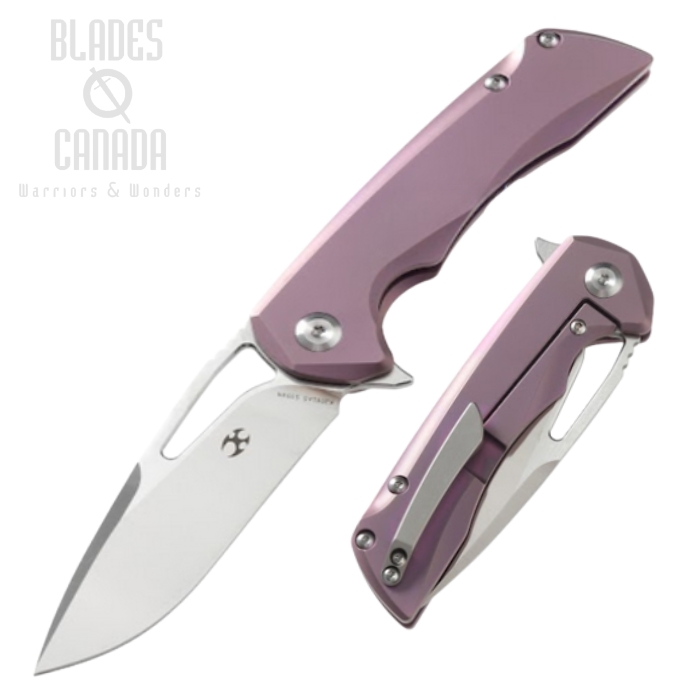 Kansept Mini Kryo Flipper Framelock Knife, CPM S35VN, Titanium Purple, K2001A5