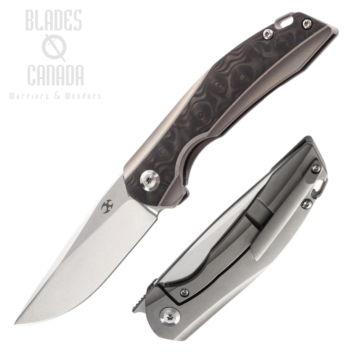 Kansept Mini Accipiter Framelock Flipper Knife, CPM S35VN, Titanium/Carbon Fiber, K2007A2