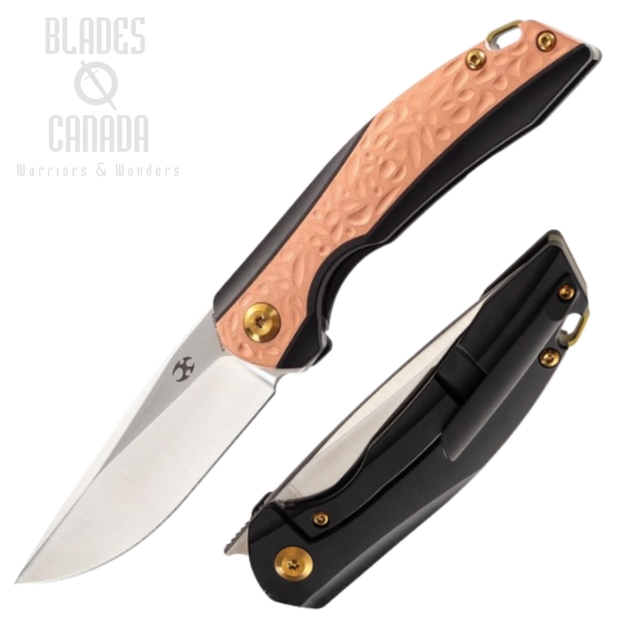 Kansept Mini Accipiter Framelock Flipper Knife, CPM S35VN, Titanium/Copper, K2007A3