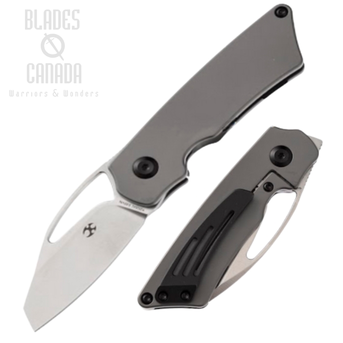 Kansept Goblin Framelock Flipper Knife, CPM S35VN, Titanium Grey, K2016A1