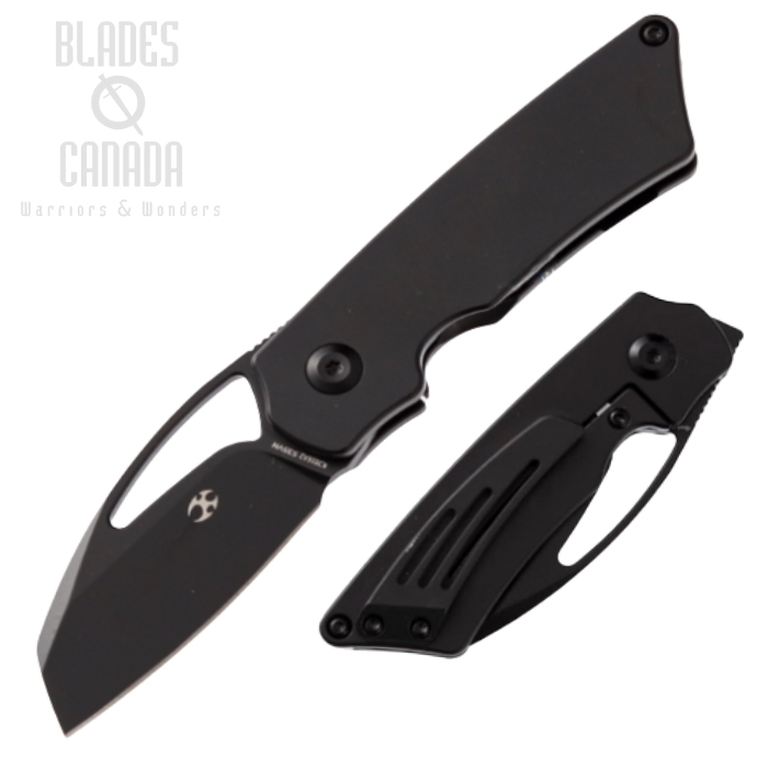 Kansept Goblin Framelock Flipper Knife, CPM S35VN, Titanium Black, K2016A2