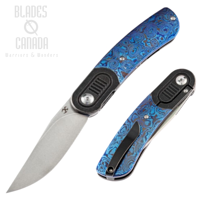 Kansept Reverie Flipper Framelock Knife, CPM S35VN, Titanium/Timascus, K2025A4