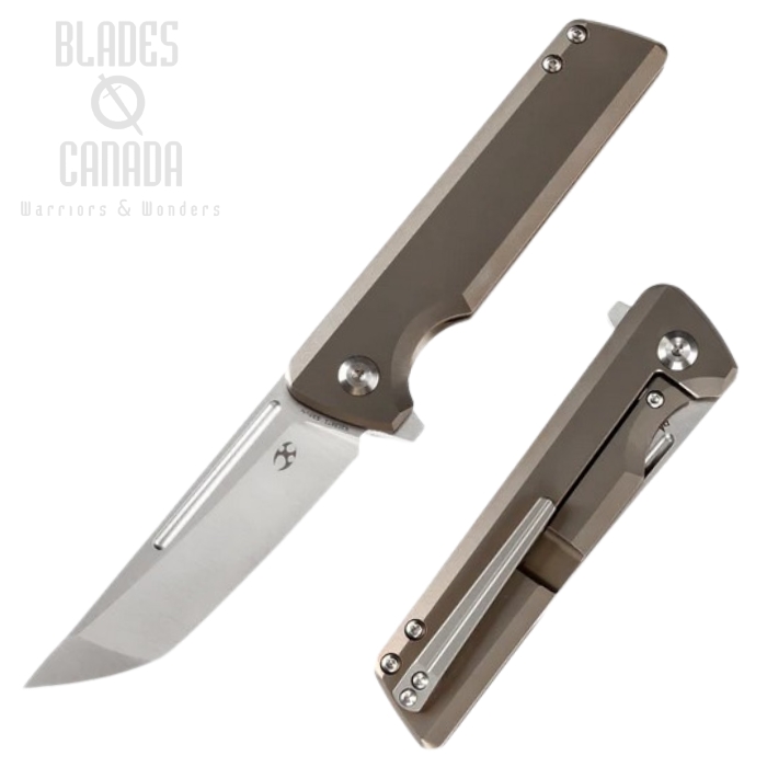 Kansept Anomaly Framelock Flipper Folding Knife, CPM-S35VN, Bronze Titanium, K2038T1