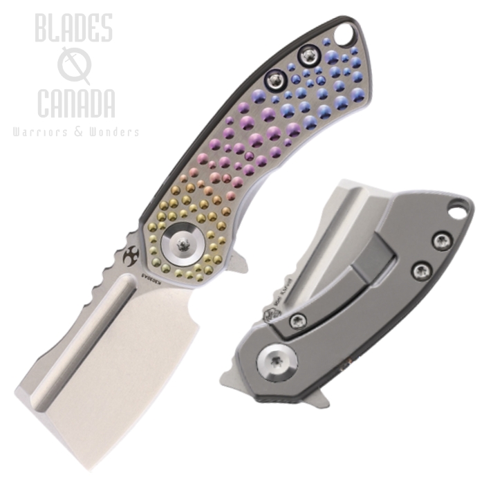 Kansept Mini Korvid Flipper Framelock Knife, CPM S35VN, Titanium Gradient, K3030A5