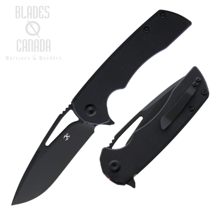 Kansept Kryo Flipper Folding Knife, D2 Steel, G10 Black, T1001A2