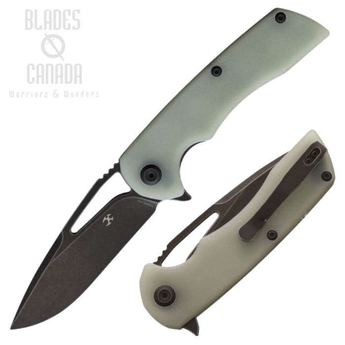 Kansept Kryo Flipper Folding Knife, D2 Steel, G10 Jade, T1001A5