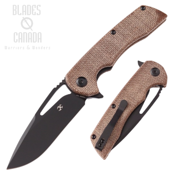 Kansept Kryo Flipper Folding Knife, D2 Steel, Micarta Brown, T1001B1 Kansept Kryo Flipper Folding Knife, D2 Steel, Micarta Brown, T1001B1