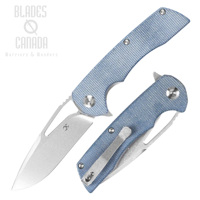 Kansept Kryo Flipper Folding Knife, 12C28N SW, Micarta Blue, T1001M3 Kansept Kryo Flipper Folding Knife, 12C28N SW, Micarta Blue, T1001M3