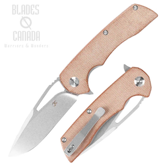 Kansept Kryo Flipper Folding Knife, 12C28N SW, Micarta Brown, T1001M4 Kansept Kryo Flipper Folding Knife, 12C28N SW, Micarta Brown, T1001M4