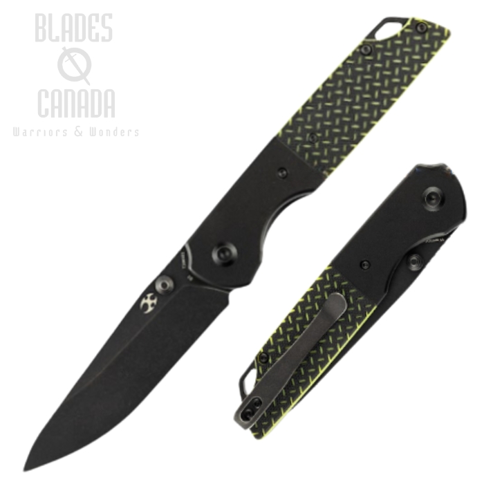 Kansept Warrior Folding Knife, D2 Black SW, Aluminum/G10 Green & Black, T1005S2 Kansept Warrior Folding Knife, D2 Black SW, Aluminum/G10 Green & Black, T1005S2